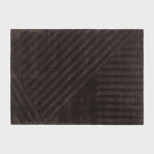 NJRD Levels wollen vloerkleed stripes bruin 170x240 cm