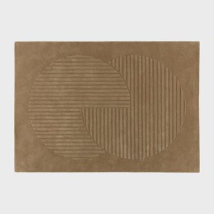 NJRD Levels wollen vloerkleed circles beige 200x300 cm