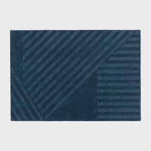 NJRD Levels wollen vloerkleed stripes blauw 170x240 cm