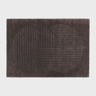 NJRD Levels wollen vloerkleed circles bruin 200x300 cm