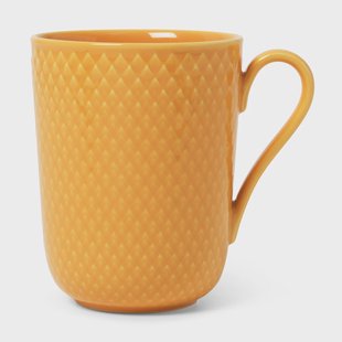 Lyngby Porcelæn Rhombe mok met oor 33 cl Geel