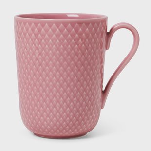 Lyngby Porcelæn Rhombe mok met oor 33 cl Roze