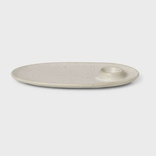 Ferm Living Flow ontbijtbord 14x23,5 cm Off-white speckle