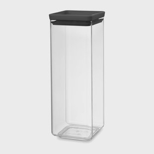 Brabantia TASTY+ vierkante opbergpot 2,5 L Donkergrijs