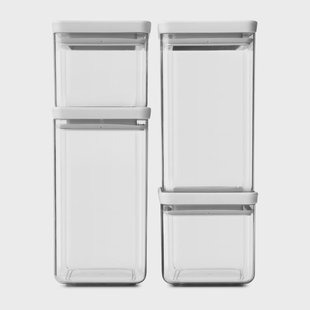Brabantia TASTY+ vierkante opbergpot set Lichtgrijs