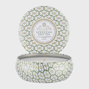 Voluspa Maison Blanc 3-wick Tin geurkaars 40 uur Moroccan Mint Tea