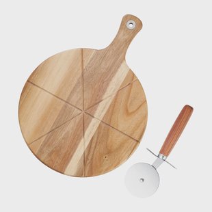 Dorre Sade pizzaset pizzasnijder snijplank Ø32 cm Acacia