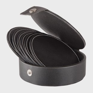 Dorre Visby glasonderzetters Ø10 cm 6-pack Zwart