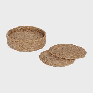 Dixie Ella glasonderzetters Ø10,5 cm 6-pack Natural