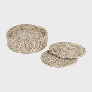 Dixie Ella glasonderzetters Ø10,5 cm 6-pack Beige