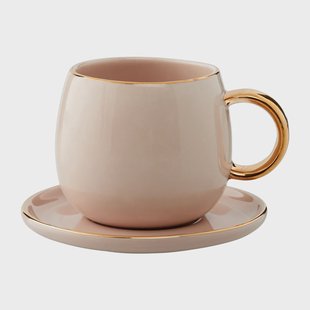 Lene Bjerre Clara espressokopje met schotel 15 cl Rose-light gold