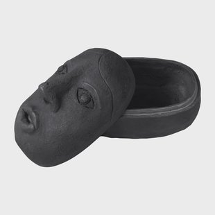Mette Ditmer Art piece face pot 9x12 cm Black
