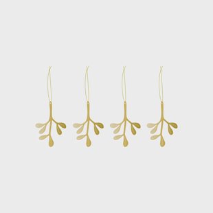 Cooee Design Cooee kersthanger messing 4-pack Mistletoe