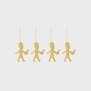Cooee Design Cooee kersthanger messing 4-pack Trumpet boy