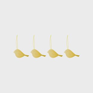 Cooee Design Cooee kersthanger messing 4-pack Winter bird