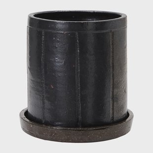 House Doctor Julian bloempot met schotel Ø22 cm Bruin