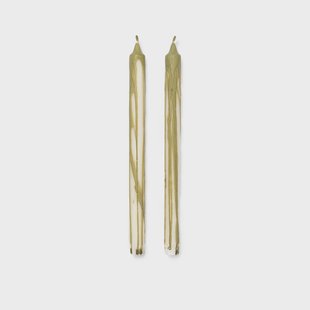 Ferm Living Dryp stearinekaars 2-pack Olive