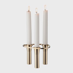 LIND DNA Lind Curve combineerbare kandelaar 24K verguld Triple