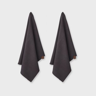 Humdakin Humdakin ecologische theedoek 45x70 cm 2-pack Coal