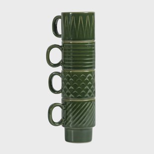 Sagaform Coffee & More espressokop 4-pack Groen