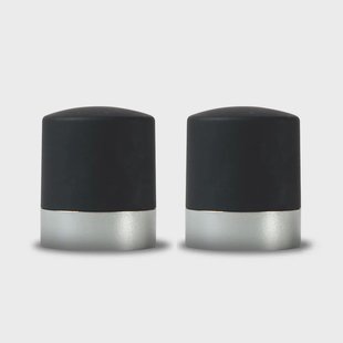 Sagaform Axel wijn- en champagnekurk 2-pack Zwart-zilver