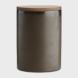 Aida Raw opbergpot met deksel 15 cm Metallic brown