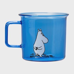Muurla Moomin glazen mok 35 cl Blauw