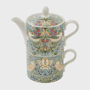 Spode Strawberry Thief theekan en theekop Multi Spode Strawberry Thief theekan en theekop Multi