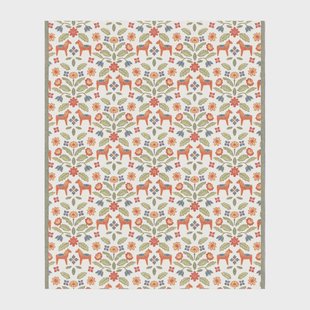 Ekelund Linneväveri Kurbitsblom katoenen deken 140x170 cm Multi