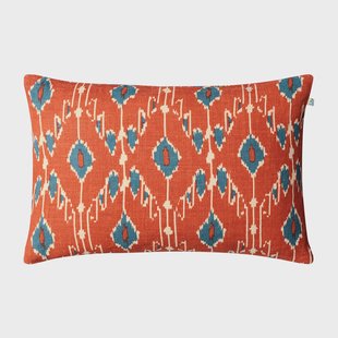 Chhatwal & Jonsson Ikat Goa kussenhoes 60x40 cm Apricot orange-heaven blue