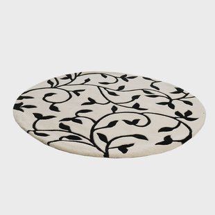 Etol Design Grow vloerkleed wit-zwart rond Ø 140 cm.