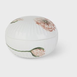 Kähler Hammershøi Poppy doosje Ø12 cm Wit-decor