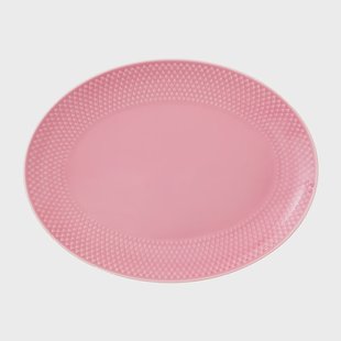 Lyngby Porcelæn Rhombe ovale serveerschaal 21,5x28,5 cm Roze