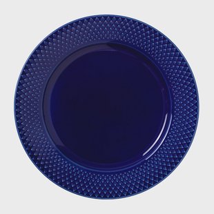 Lyngby Porcelæn Rhombe bord Ø23 cm Donkerblauw