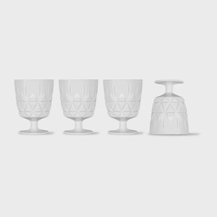 Sagaform Picknick Juni glas 4-pack Wit