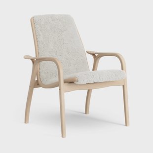 Swedese Laminett Fauteuil gelakt Beuken / schapenvacht Offwhite (wit)