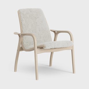 Swedese Laminett Fauteuil Eik wit gepigmenteerd / schapenvacht Offwhite (wit)