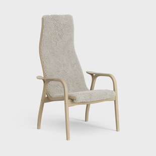 Swedese Lamini Kinderfauteuil gelakt Eik/schapenvacht Moonlight (beige)