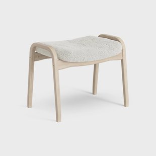 Swedese Lamino voetenbankje Eik wit gepigmenteerd / schapenvacht Offwhite (wit)