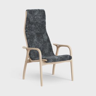 Swedese Lamino Fauteuil gelakt Beuk/schapenvacht Charcoal (donkergrijs)