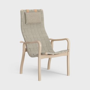 Swedese Primo Fauteuil hoog met nekkussen Beuk gelakt Natuur