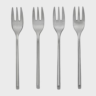 Broste Copenhagen Sletten taartvorkje 4-pack Full satin forged