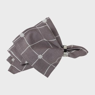 Broste Copenhagen Tila stoffen servet 45x45 cm Decadent chocolate-off white