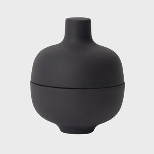 Design House Stockholm Sand kom met deksel S Ø8,2 cm Black clay