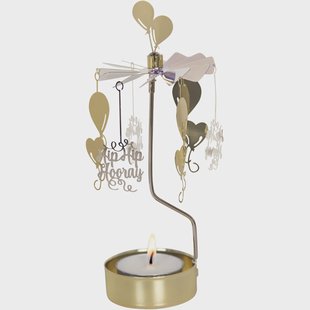 Pluto Design Fira draaiende waxinelichthouder Zilver-goud