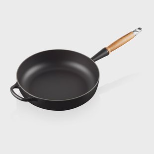 Le Creuset Le Creuset Signature hapjespan houten handvat 28 cm Matte Black