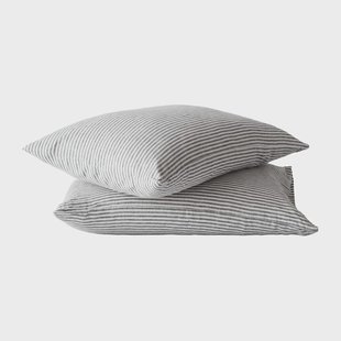 Tell Me More Stonewashed linen kussensloop 50x70 cm 2-pack Grey-white