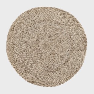 Dixie Elin placemat twist Ø38 cm Natuur-grijs