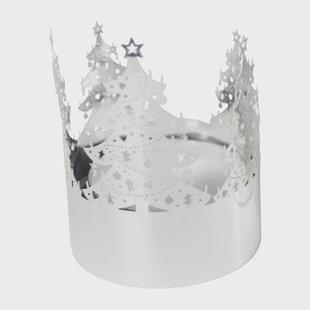 Pluto Design Denneboom waxinelichtjeshouder mini Zilver