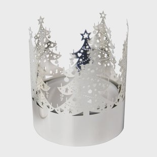 Pluto Design Denneboom waxinelichtjeshouder medium Zilver